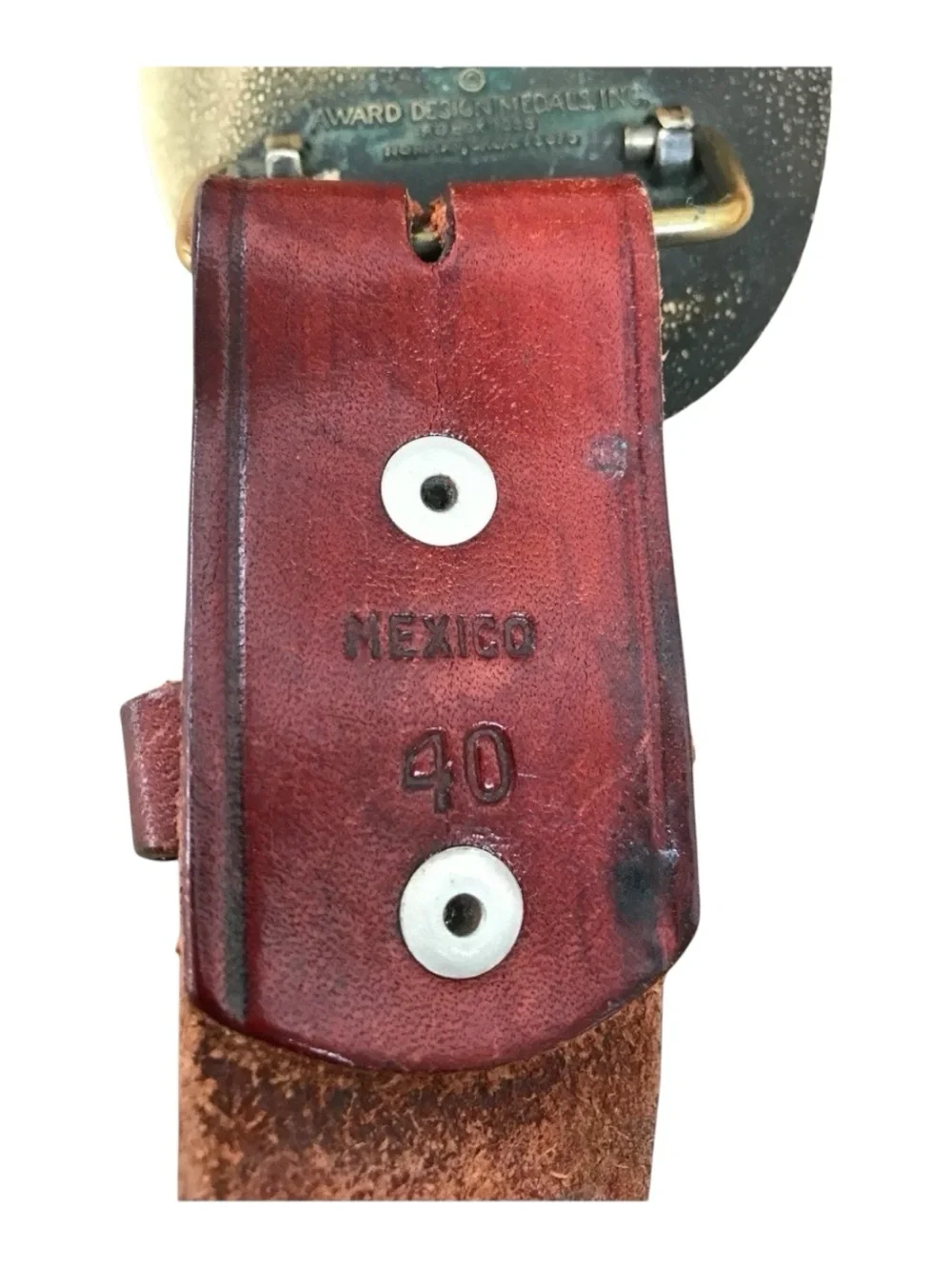 United States Of America. Brass Buckle on Leather Weaved Braided Belt. Size 40.